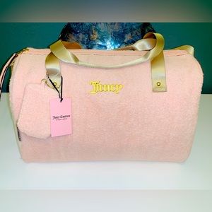 Juicy Couture Light Pink Terry Weekender Duffle Bag HTF Rare NWT